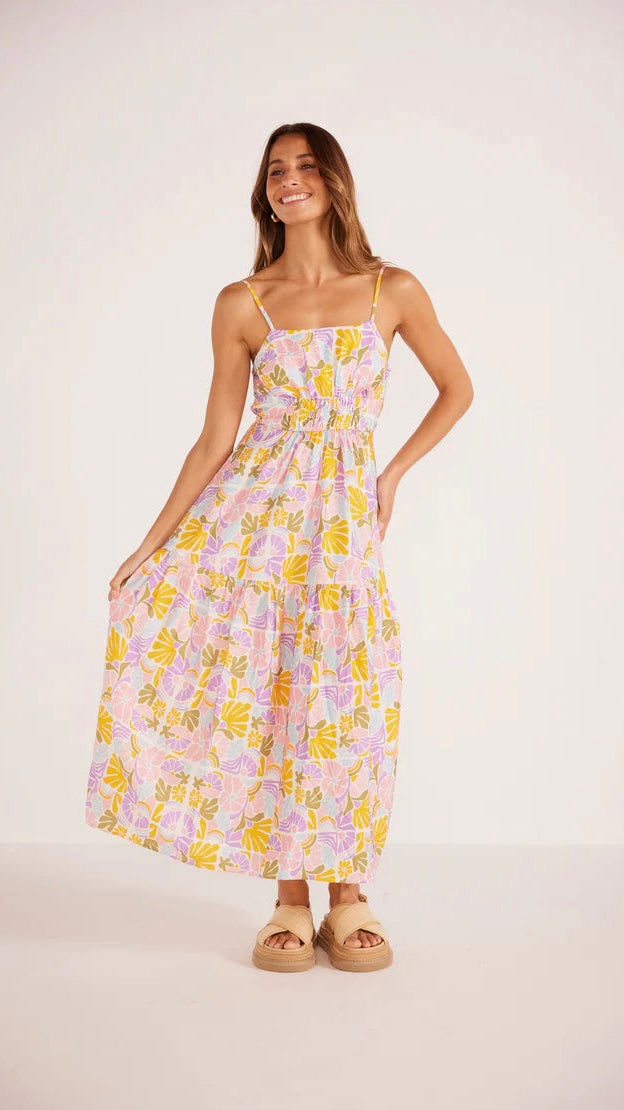 SOLEIL STRAPPY DRESS RETRO FLORAL