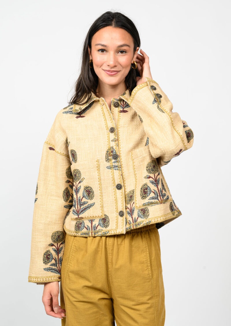 LUREZ METALIC BLOCK PRINT JACKET