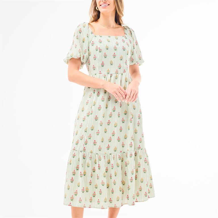 ALEXI COTTAGE STRIPES DRESS