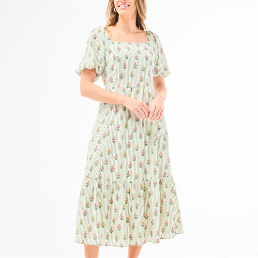 ALEXI COTTAGE STRIPES DRESS