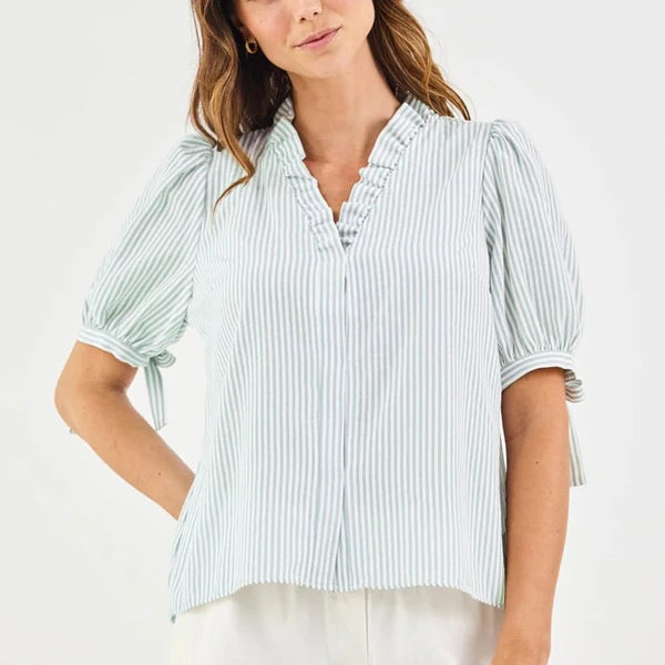 SEAFOAM SEERSUCKER TOP