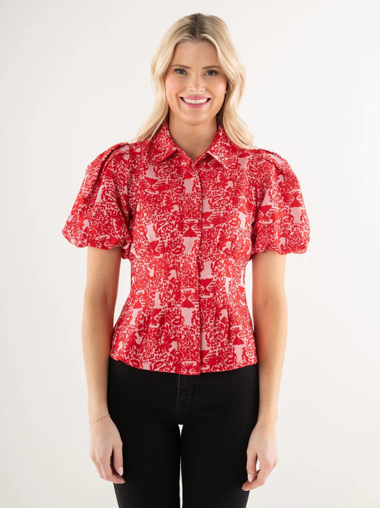 BRITT TOP CHEEKY CHEETAH