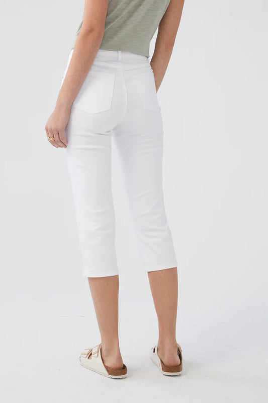 OLIVIA WHITE CROP PANTS