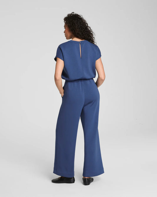 AIRESSENTIELS CINCHED JUMPSUIT FADED INDIGO