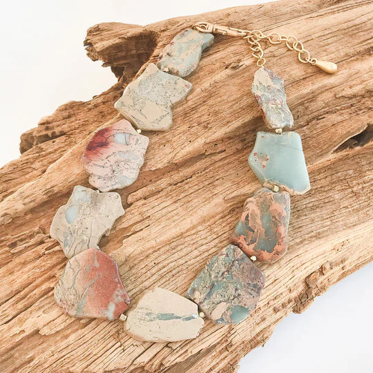 JASPER GEMSTONE SLAB NECKLACE
