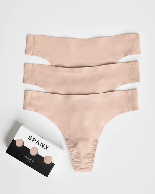 SPANX FIT TO YOU TOASTED OAT THONG 3 PACK