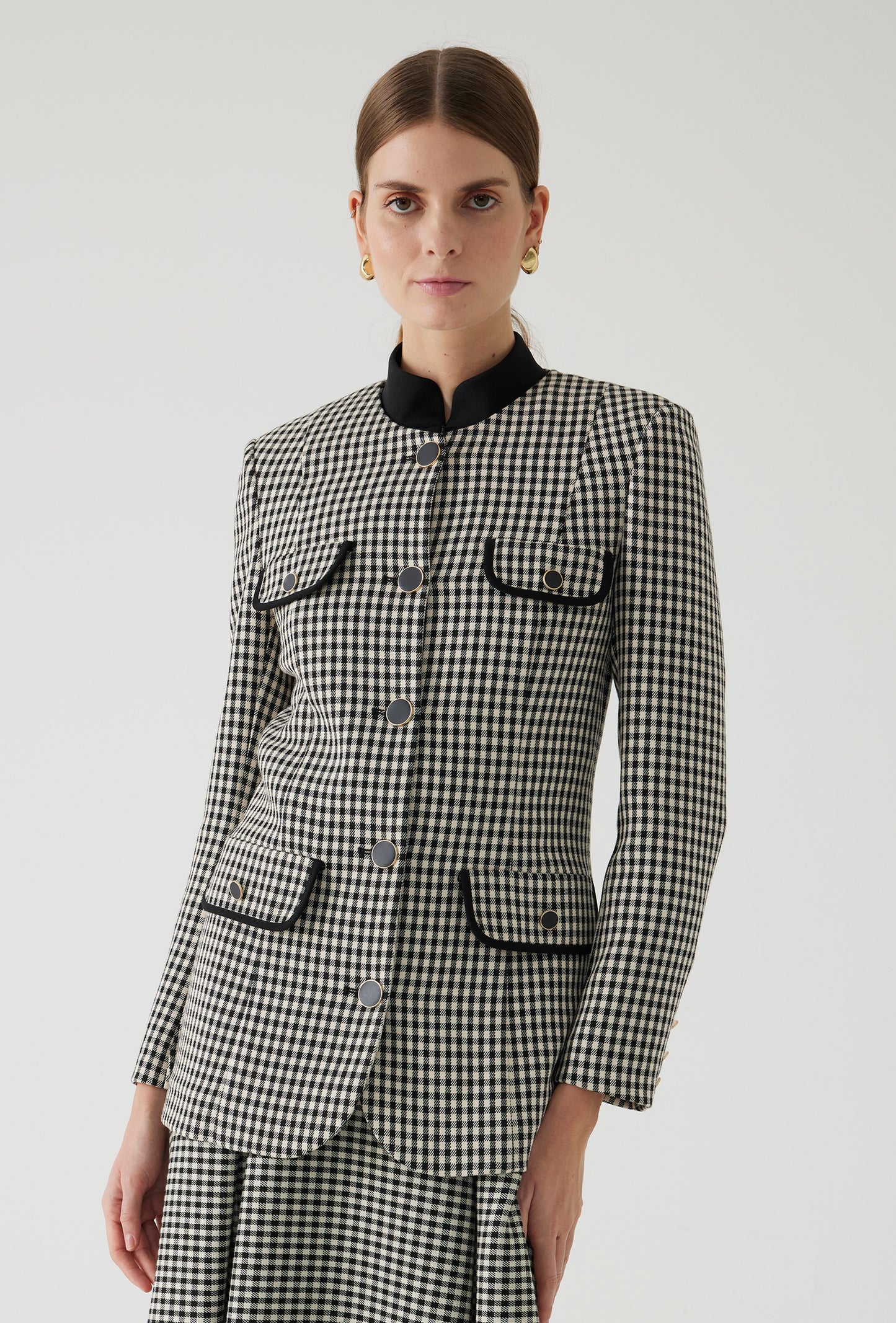 ALYSSA PLAID HOUNDS JACKET