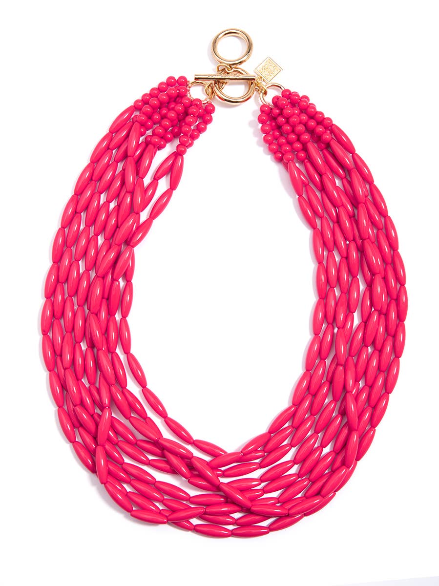 GLOSSY BEAD STRAND NECKLACE