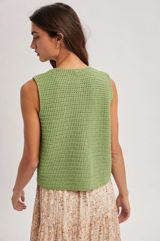 BUTTON UP PISTACHIO TOP