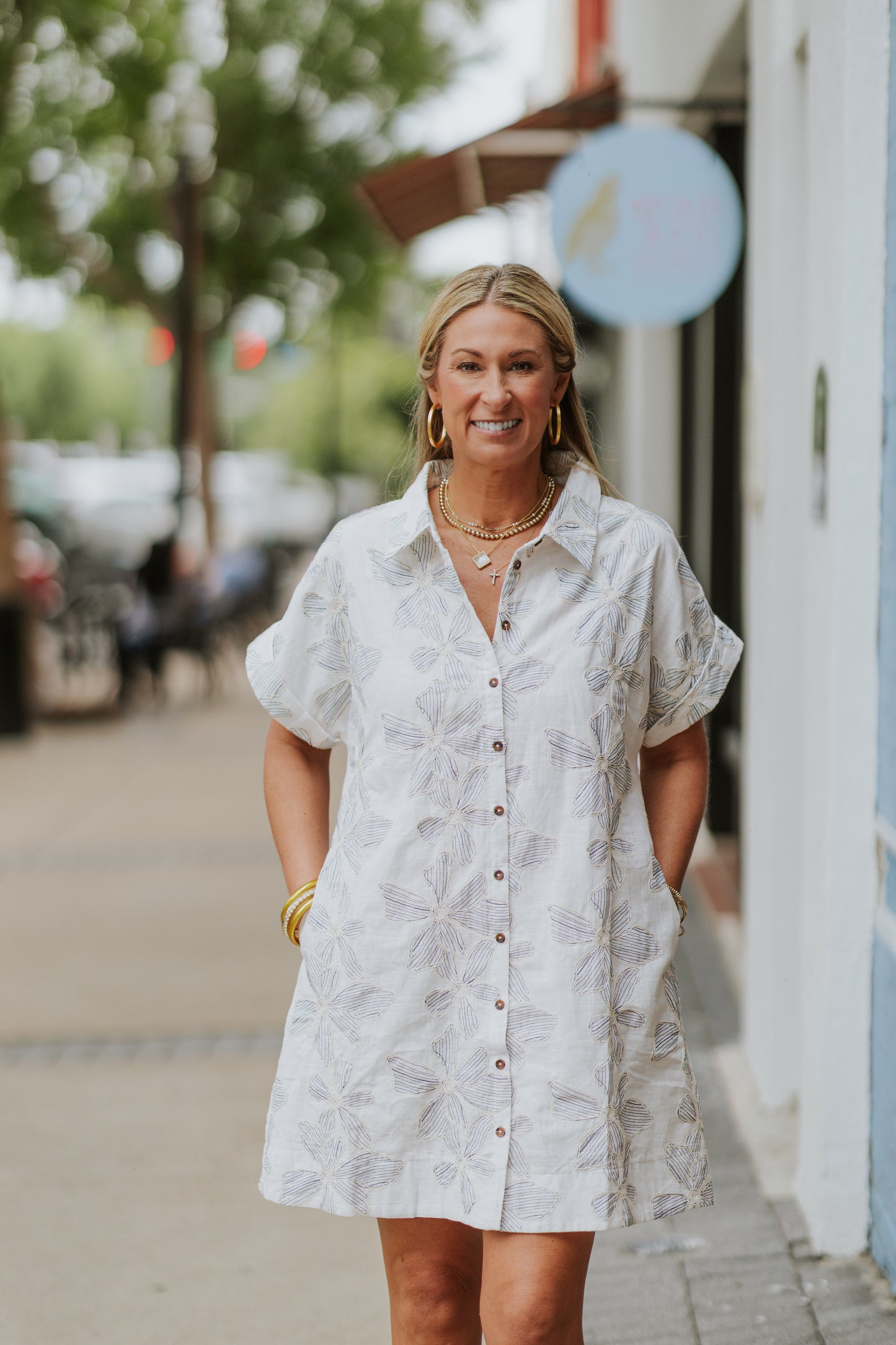 EMBROIDERED FLORAL DRESS