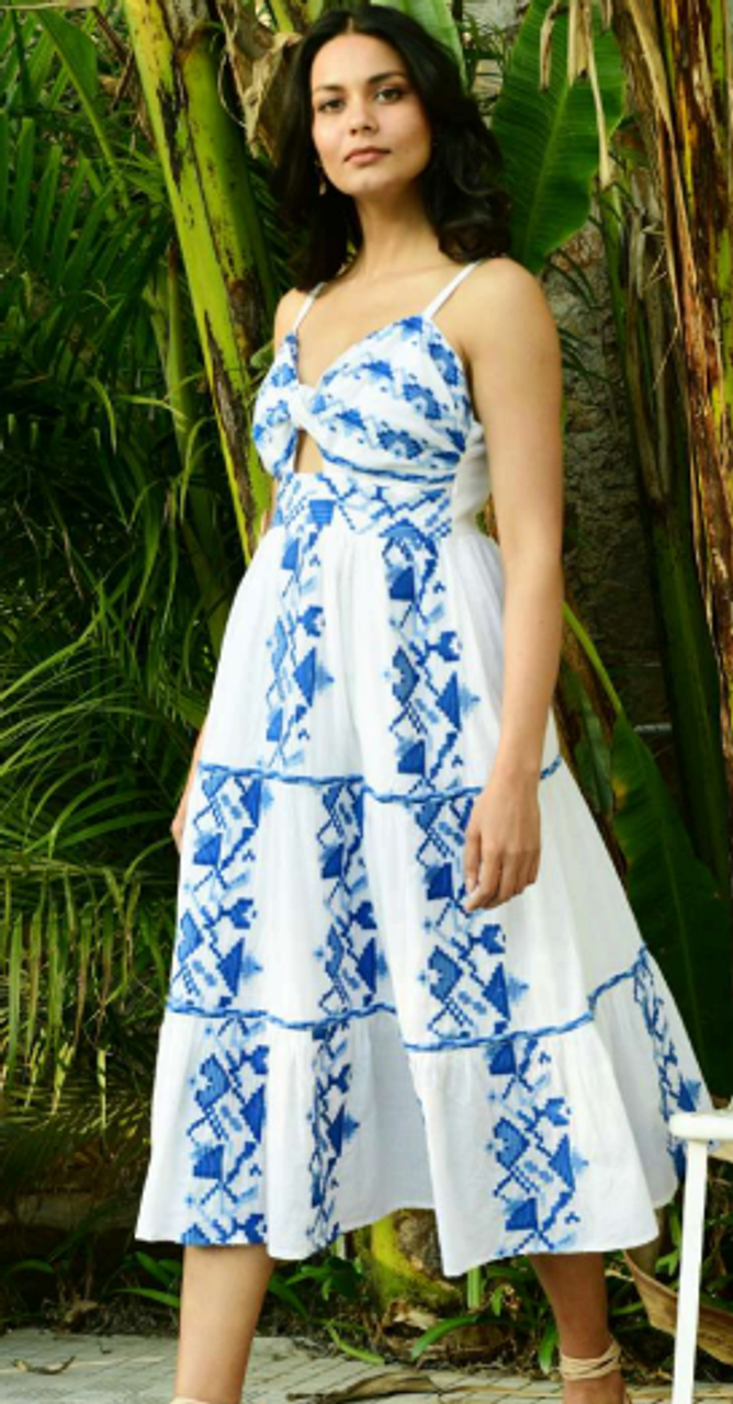 AZURE & INDIGO PAROS MAXI DRESS