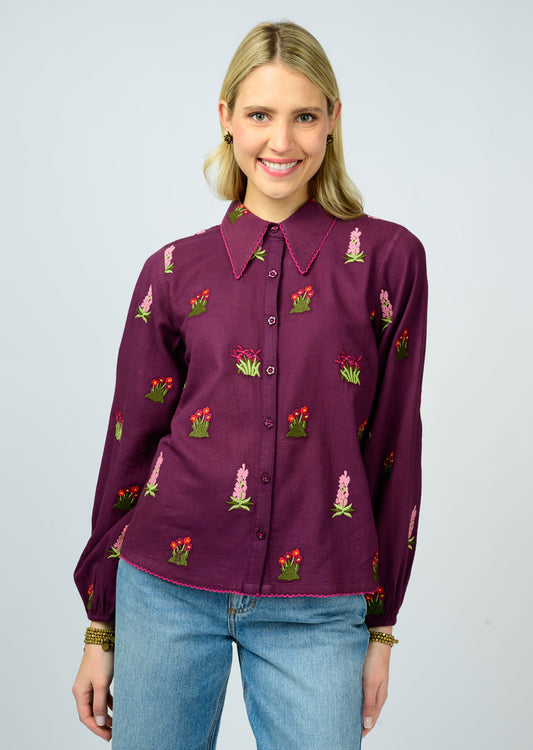 RIPE PLUM SCATTERED TOP
