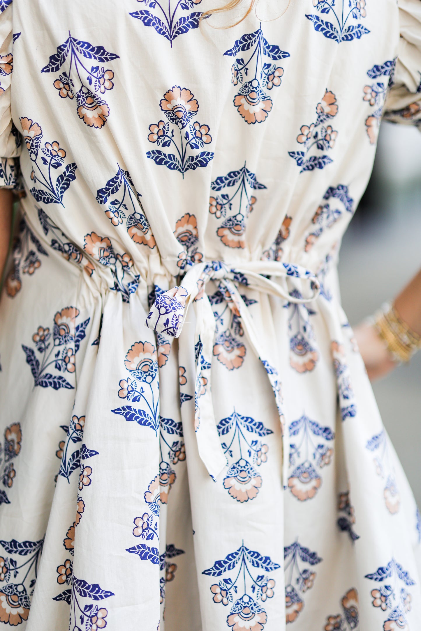 FLORAL FAN SHORT DRESS