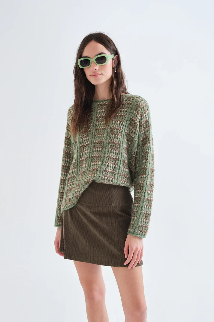 GREEN KNITTED SWEATER