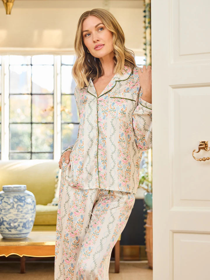 SATIN IVORY CHARLOTTE PAJAMAS
