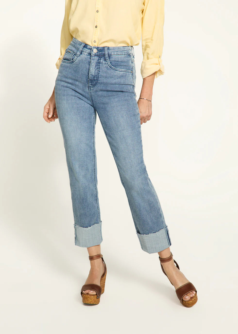SUZANNE CROP CUFF DENIM JEANS