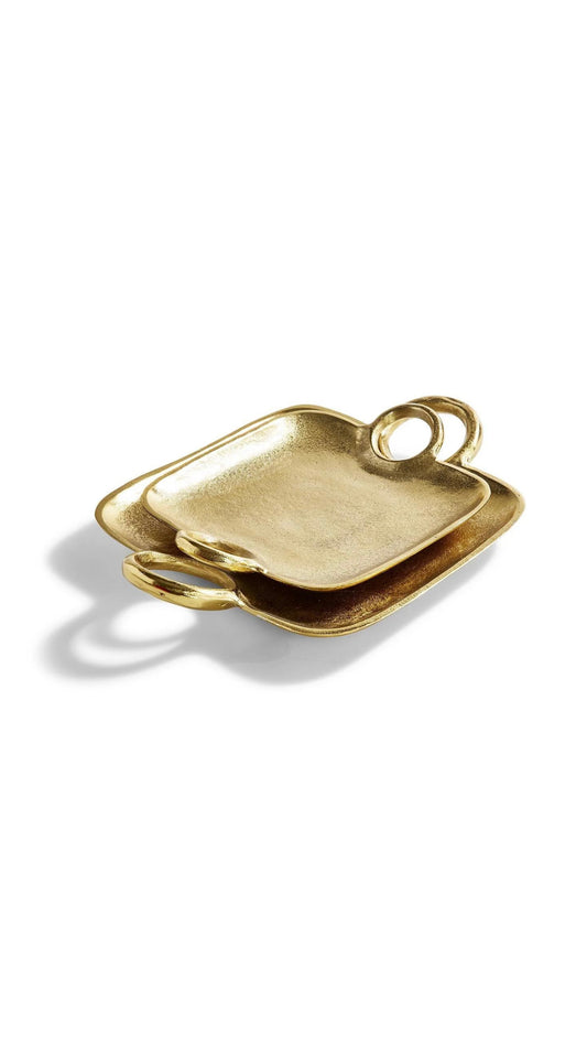 Metropolitan Decorative Gold Tray with Handles