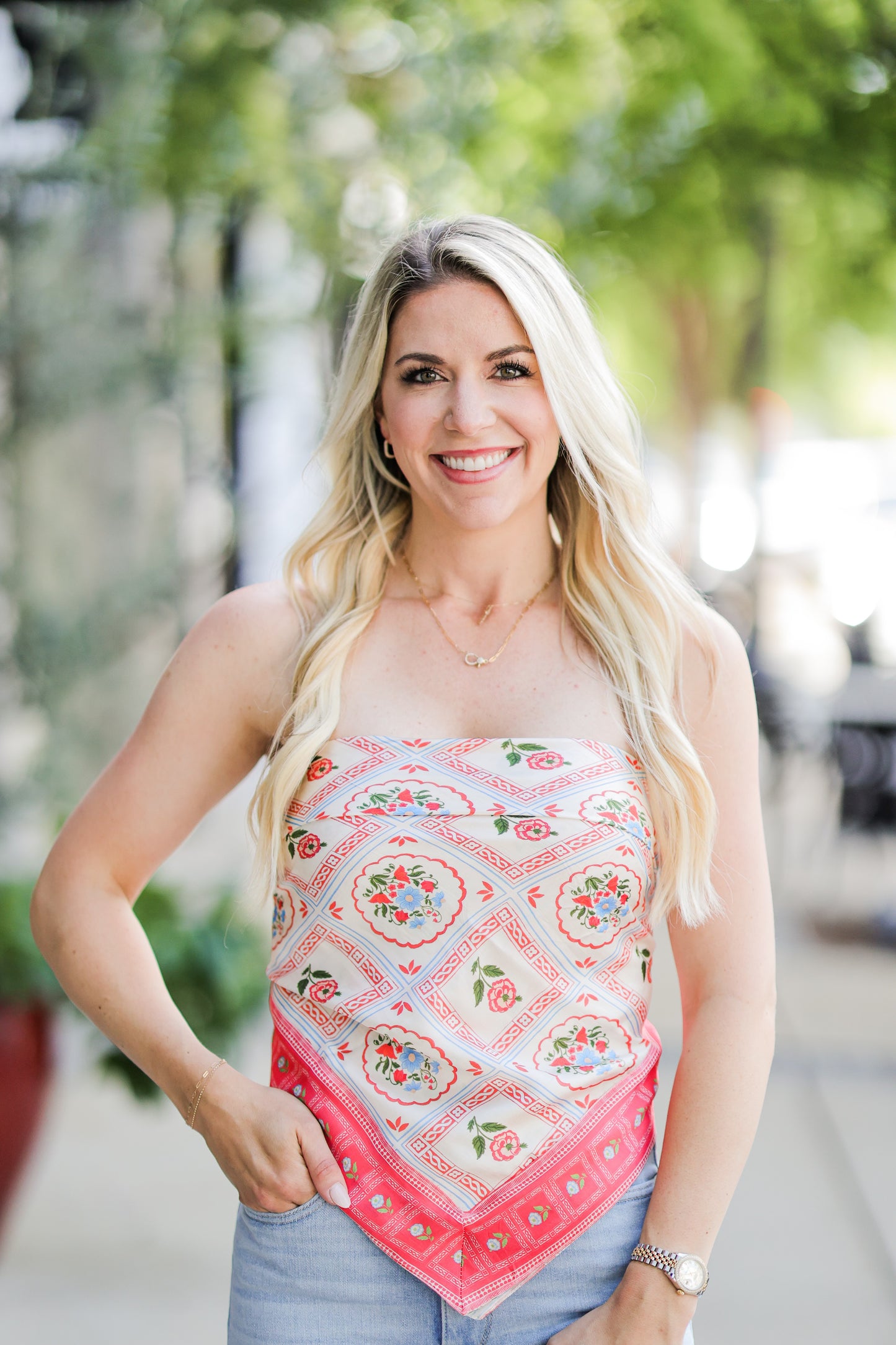 PERENNIAL BLOOM LUNA SCARF TOP
