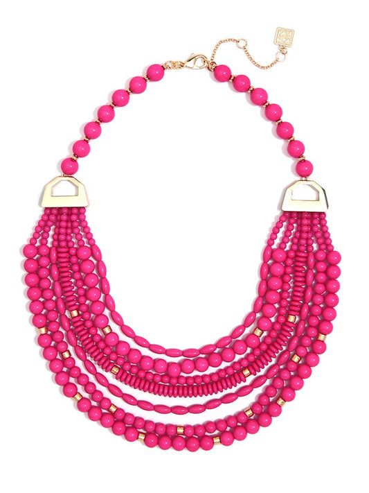 MIXED BEADS LAYERING NECKLACE