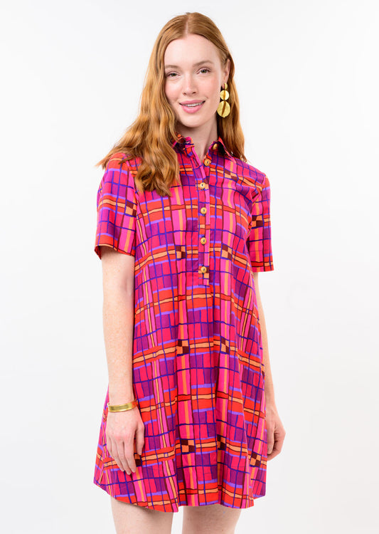 PLAID SHIFT DRESS