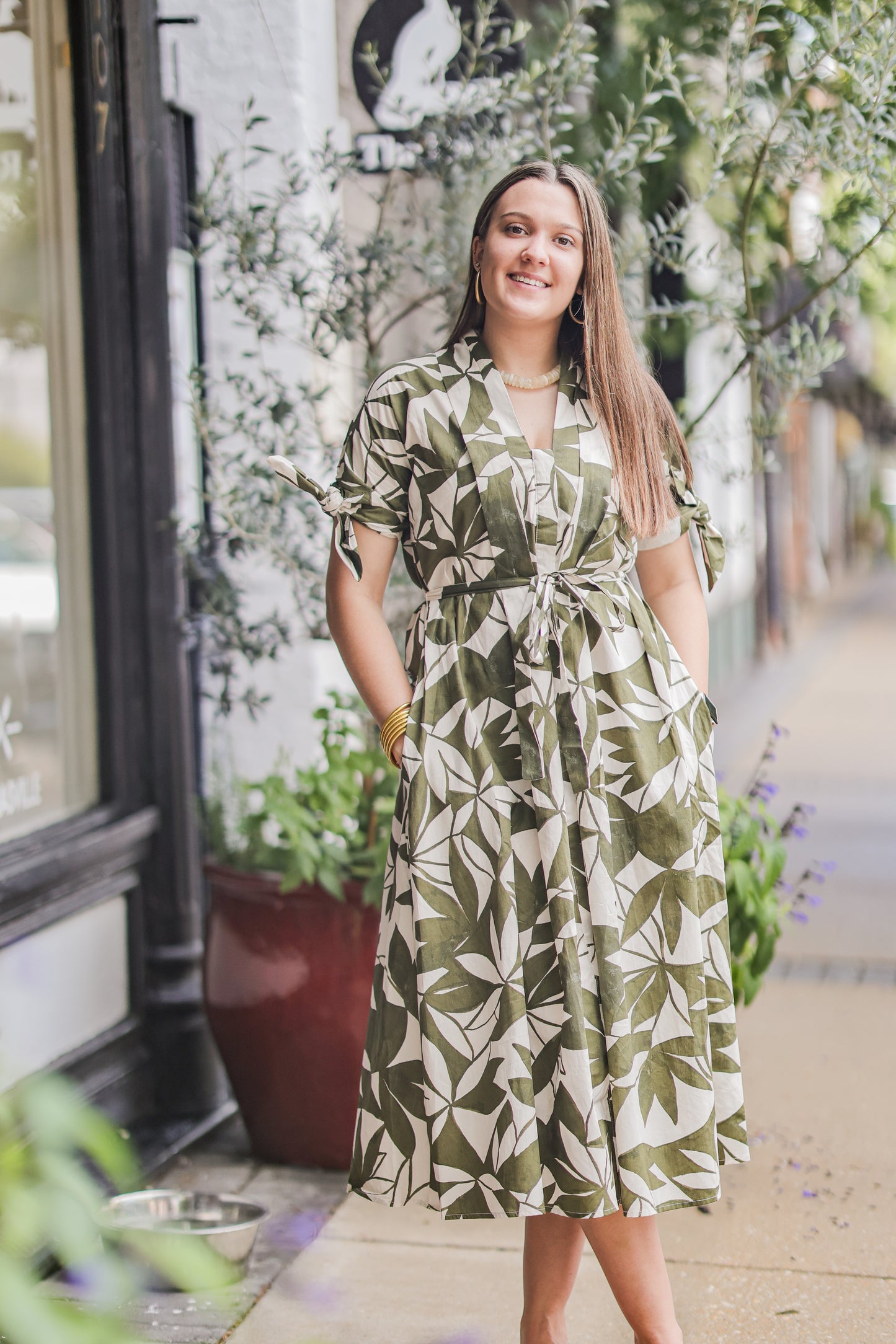 EMERALD CANOPY SHIRT DRESS