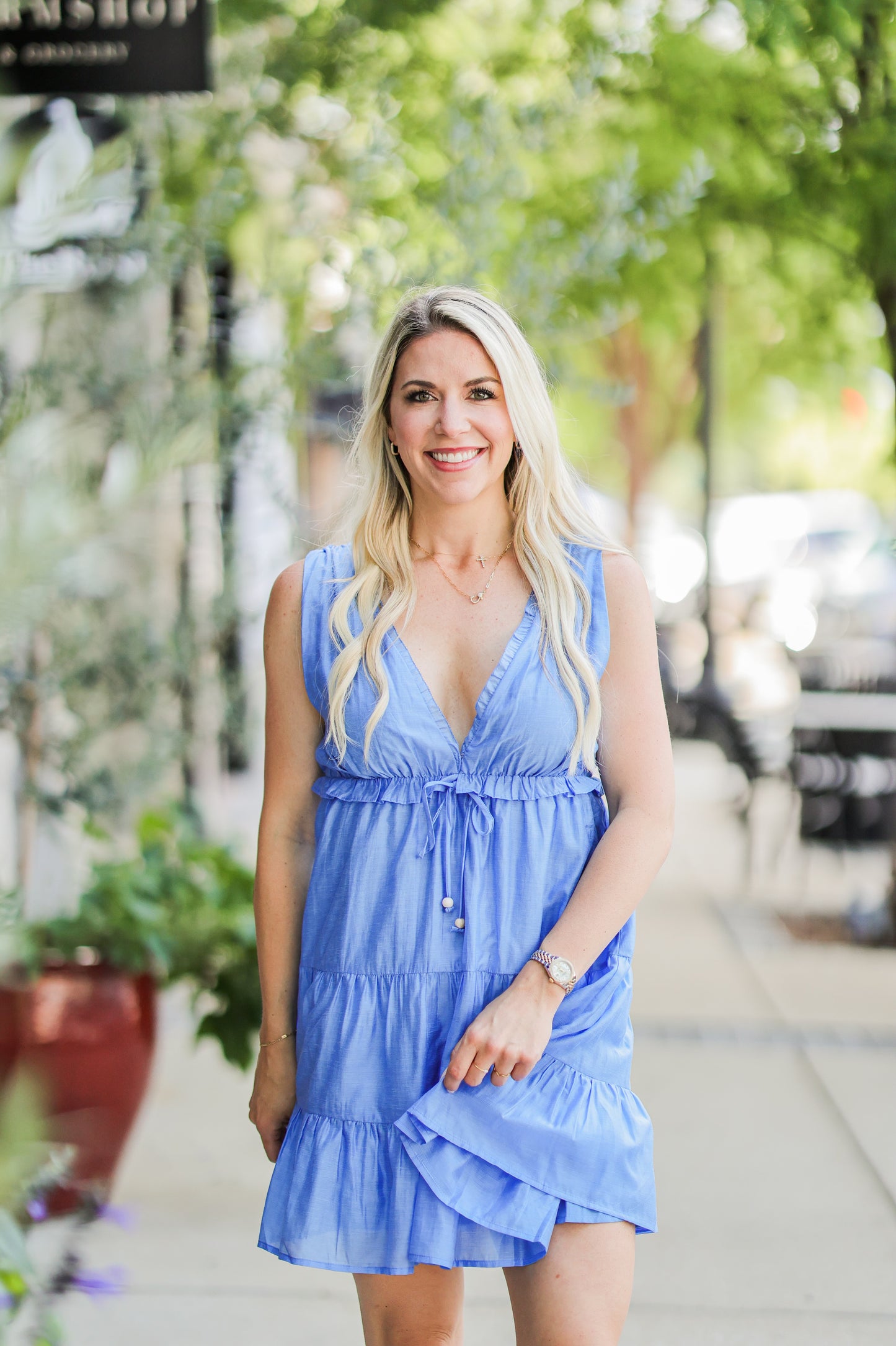 EMILY BABY DOLL BLUE LAGOON DRESS