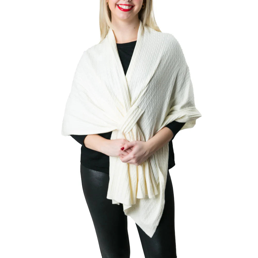 CABLE KNIT WRAP
