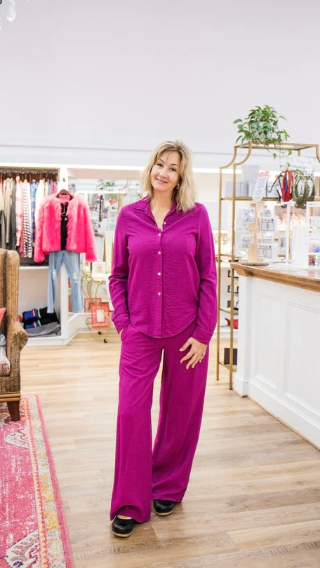 REGAN WIDE LEG FUSHIA PANT