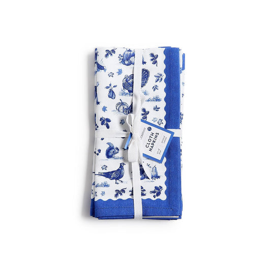 FALLING FOR BLUE TOILE SET OF 4 CLOTH NAPKINS