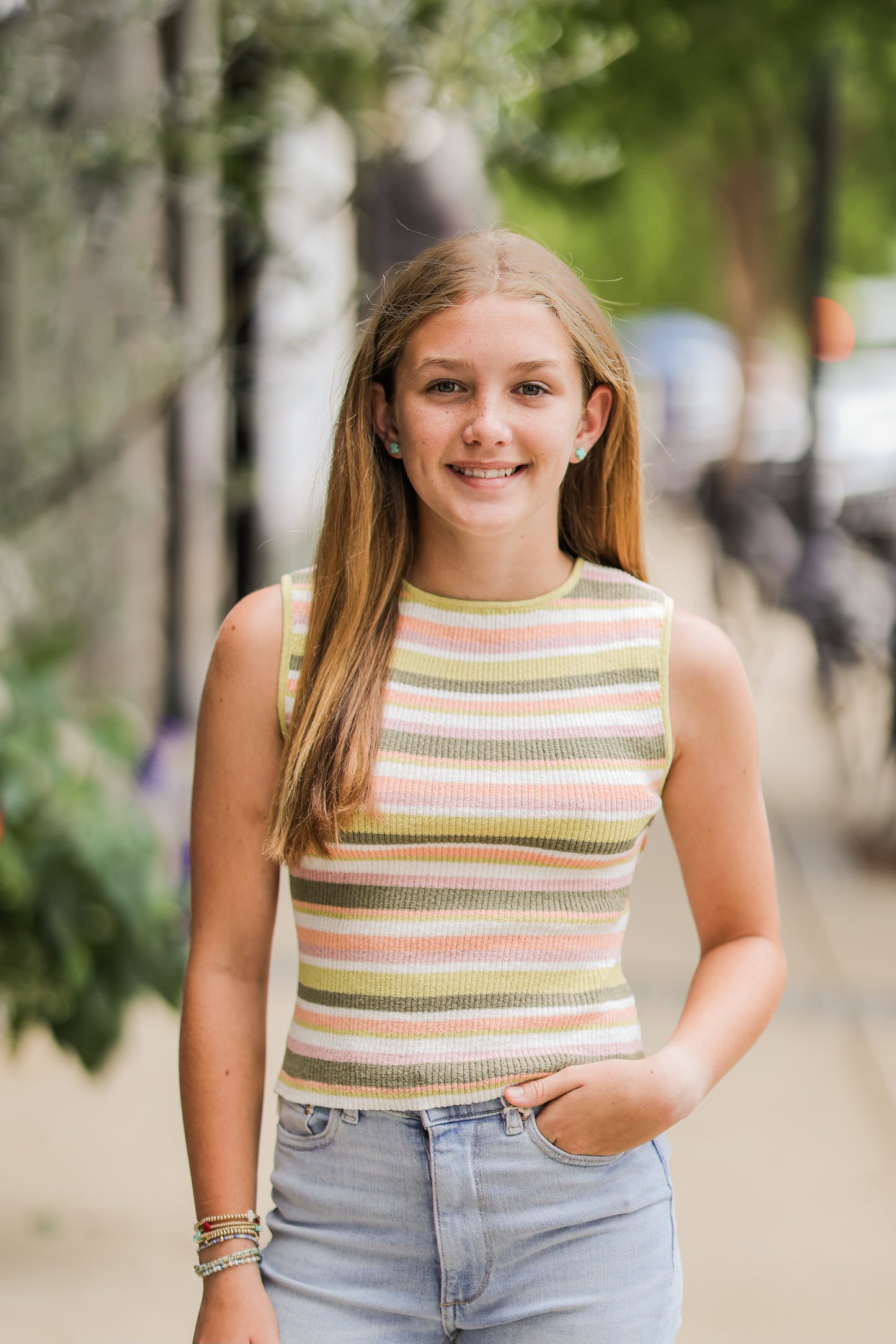 AMELIA KNIT STRIPE CROP TOP