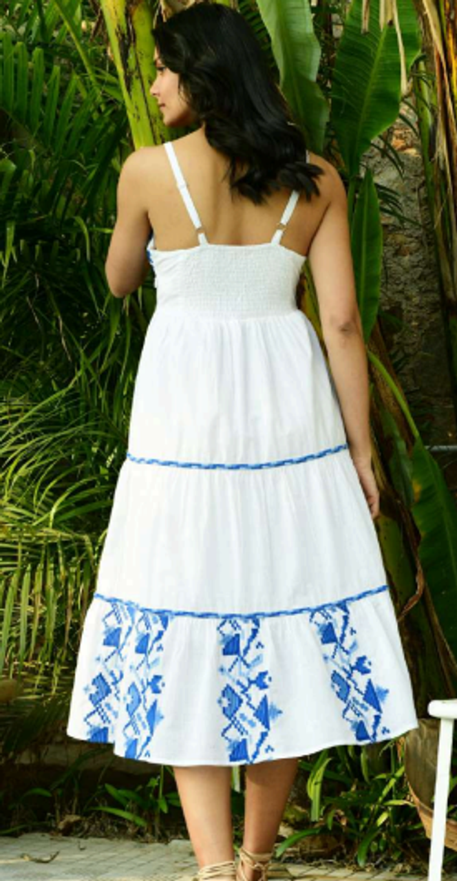 AZURE & INDIGO PAROS MAXI DRESS