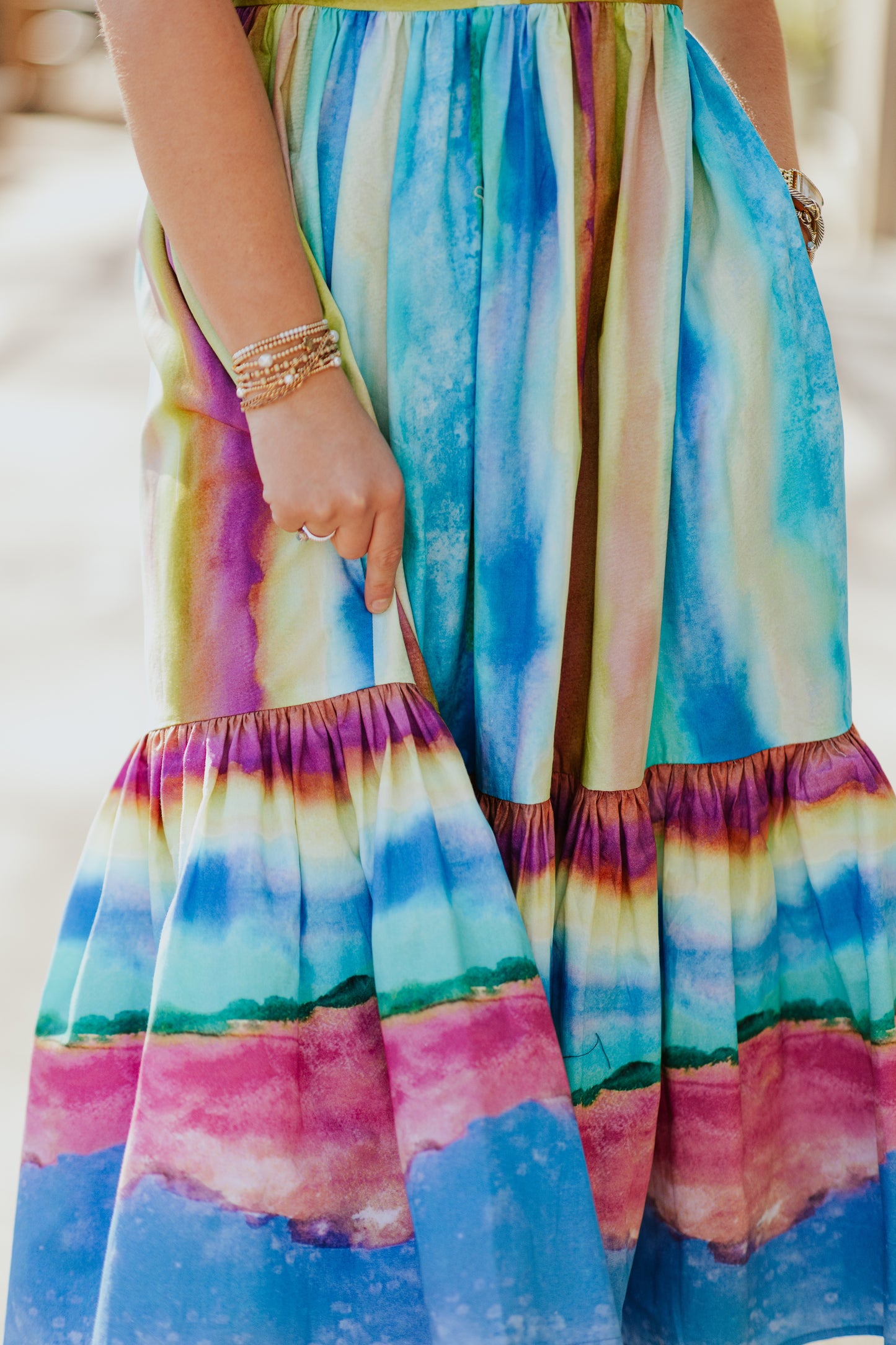 THE GIANNA DRESS IN SUNSET STRIPE
