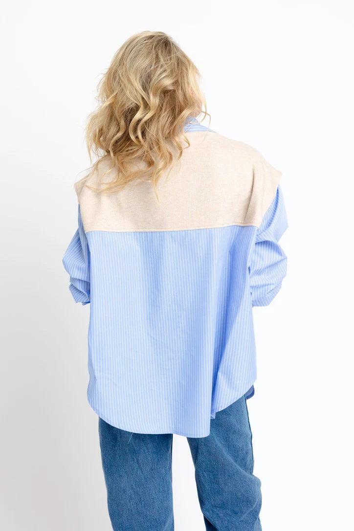 HAILEY STRIPE SWEATER BUTTON UP