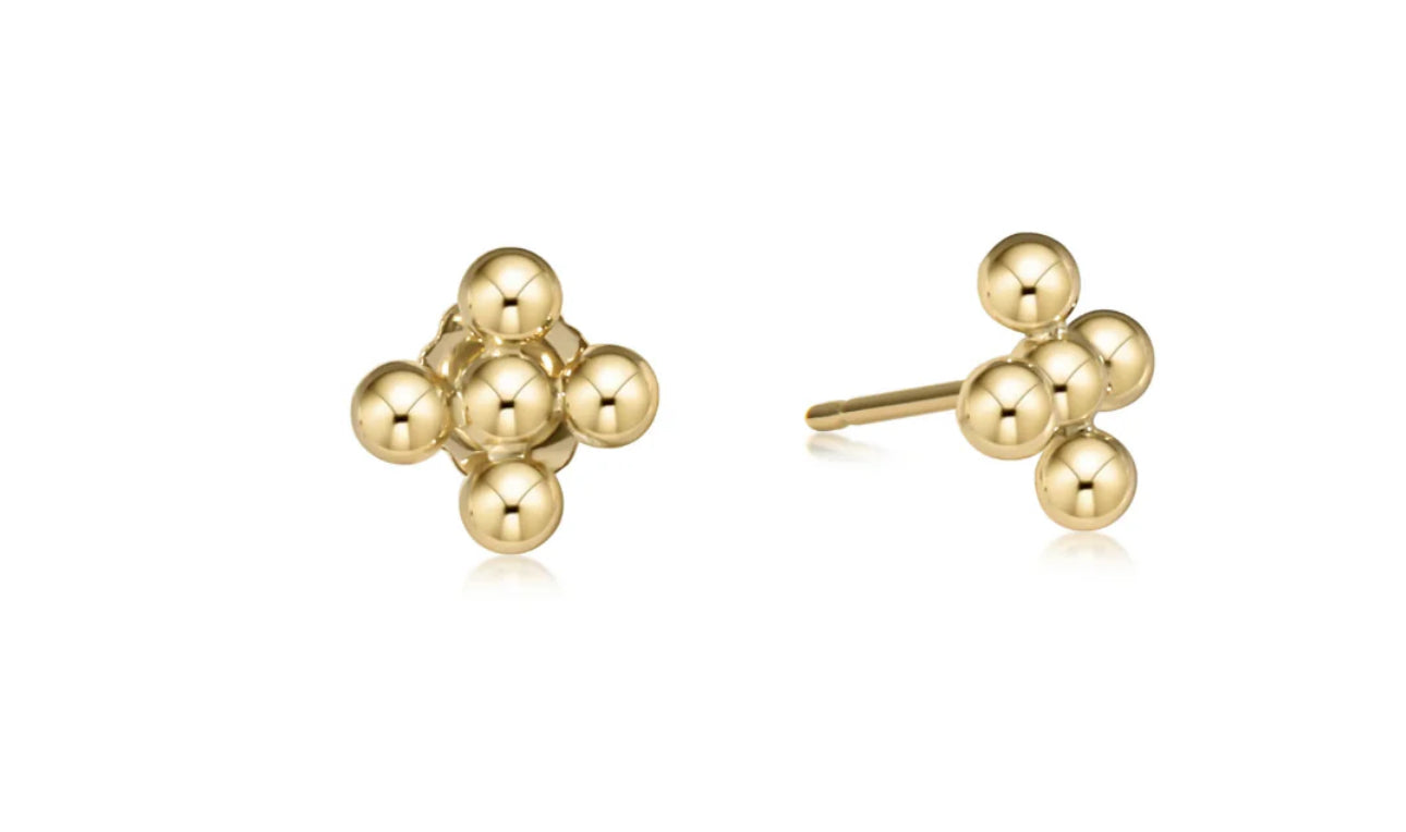 SIGNATURE CROSS 4MM BEAD EARRING