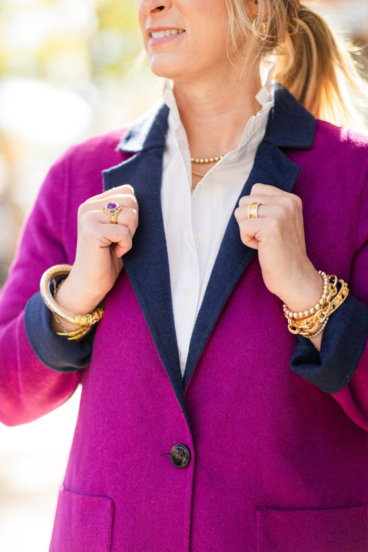 MULBERRY NAVY REVERSE COAT