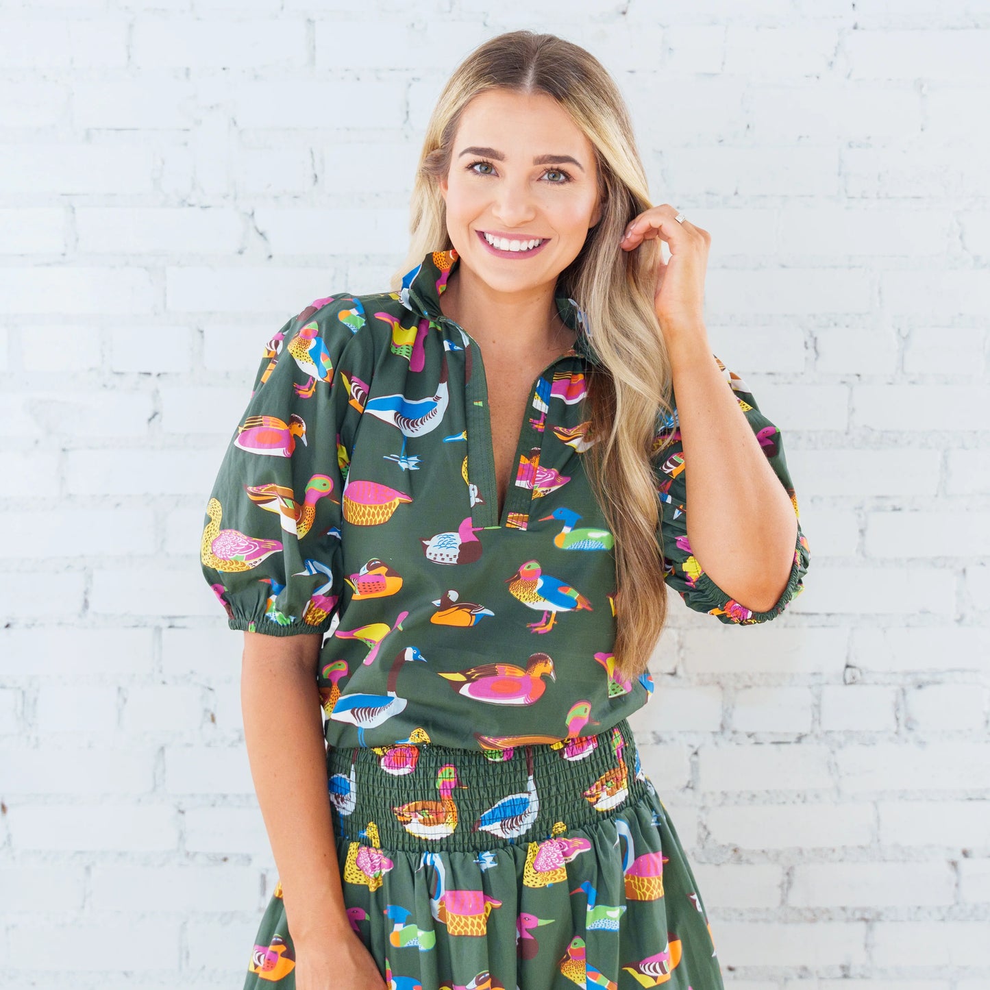 ANNA DUCK TOP OLIVE