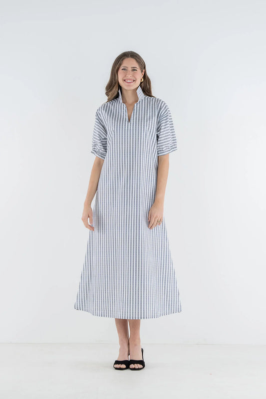 BLACK STRIPE POPPY MAXI