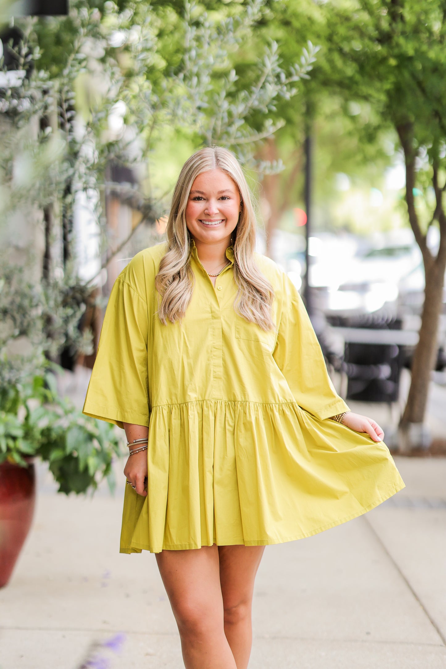 GREEN POINT SHIRT DRESS