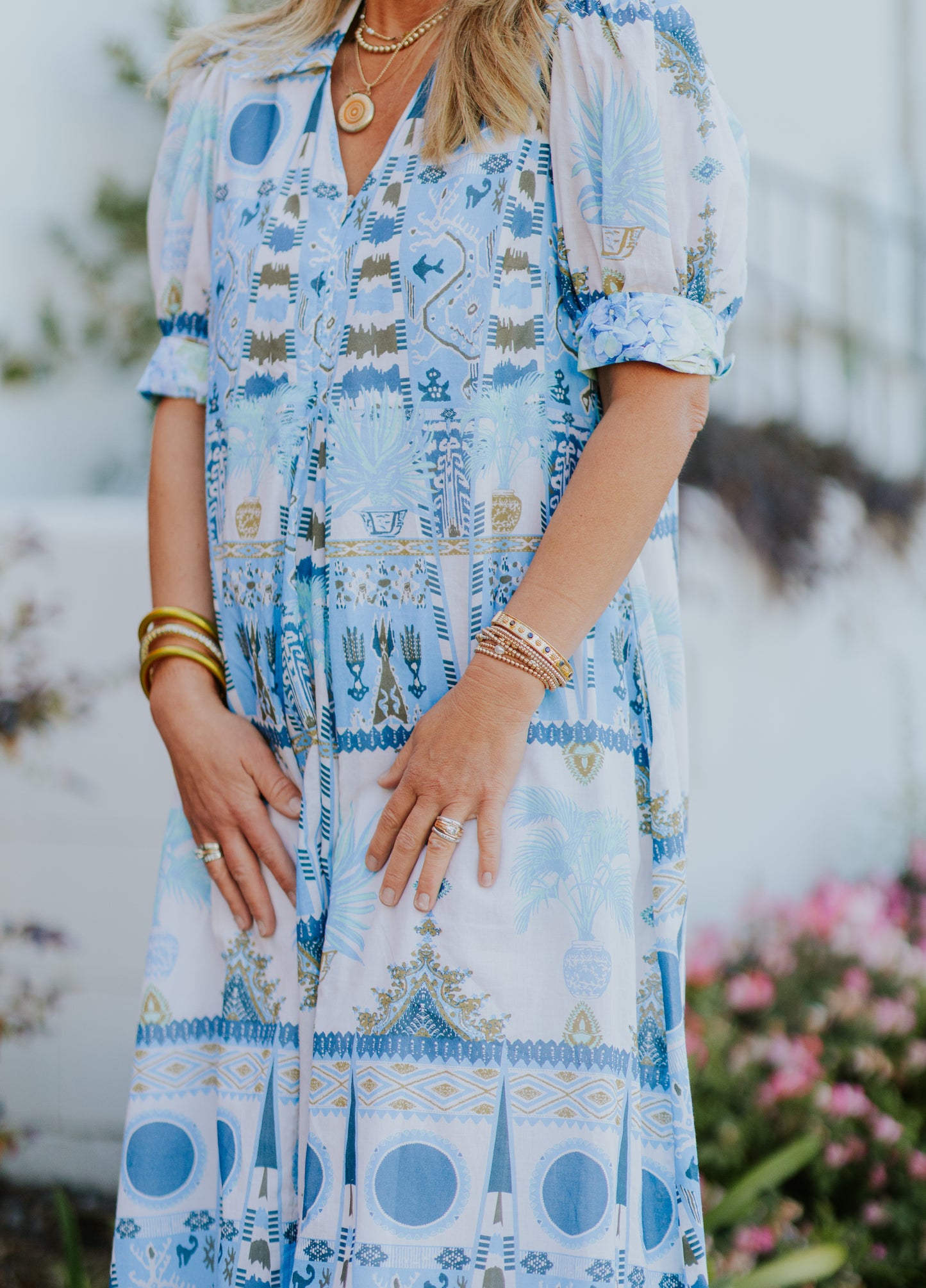 MONTAUK PALM IKAT DRESS