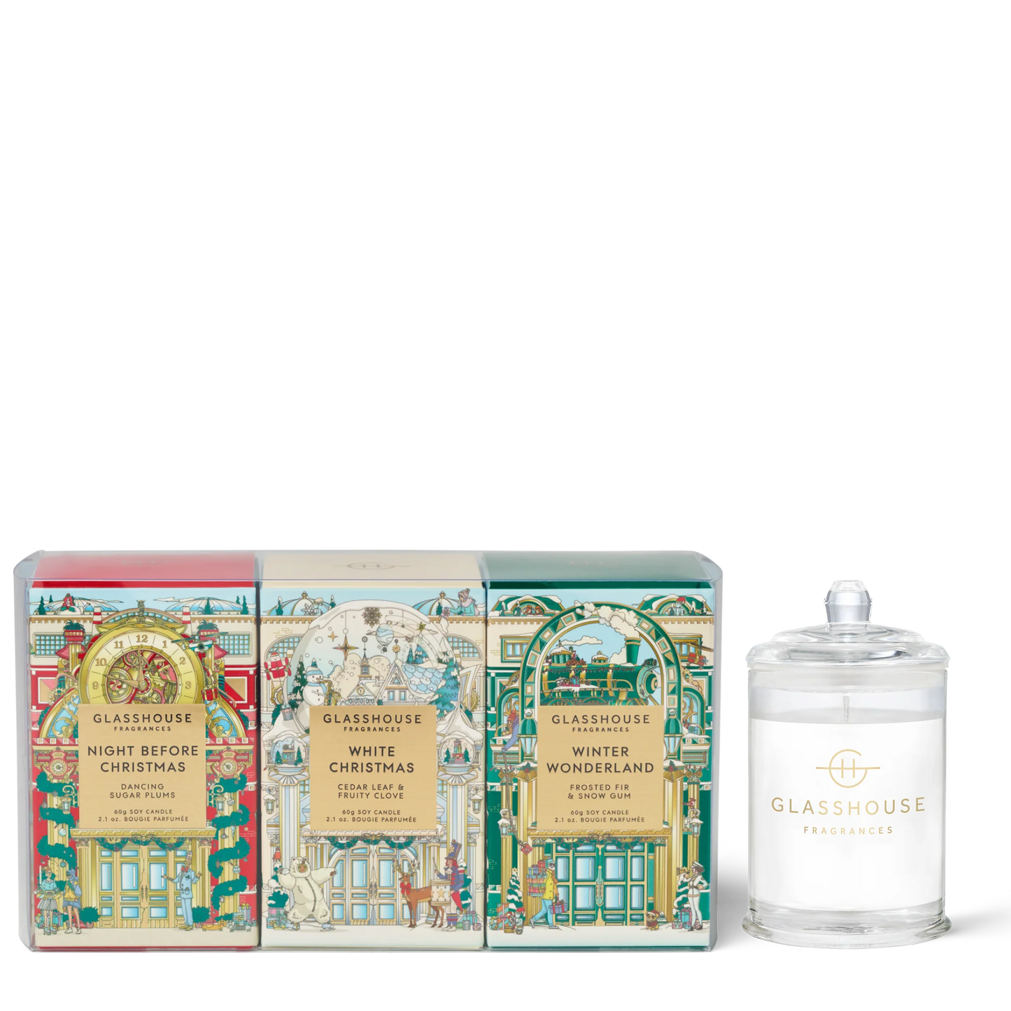 GLASSHOUSE CHRISTMAS CANDLE TRIO