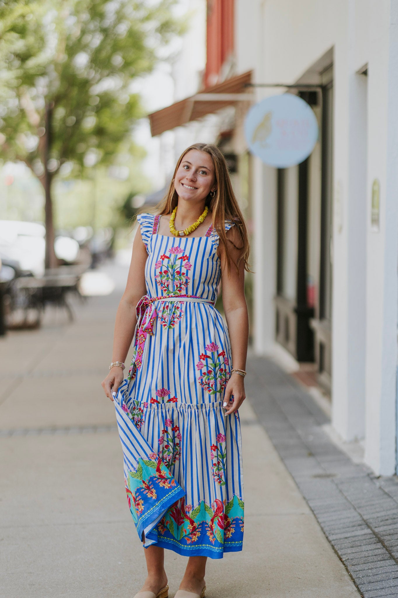 STRIPED GARDEN ELSIE DRESS