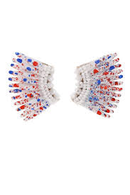 Micro Madeline Earrings White Splatter Paint