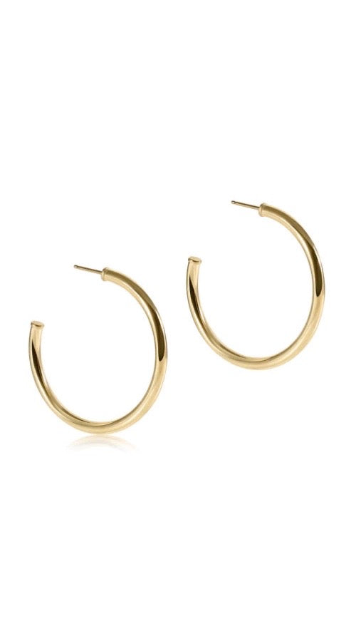 ROUND GOLD 1.5'' POST HOOP- 3MM- SMOOTH