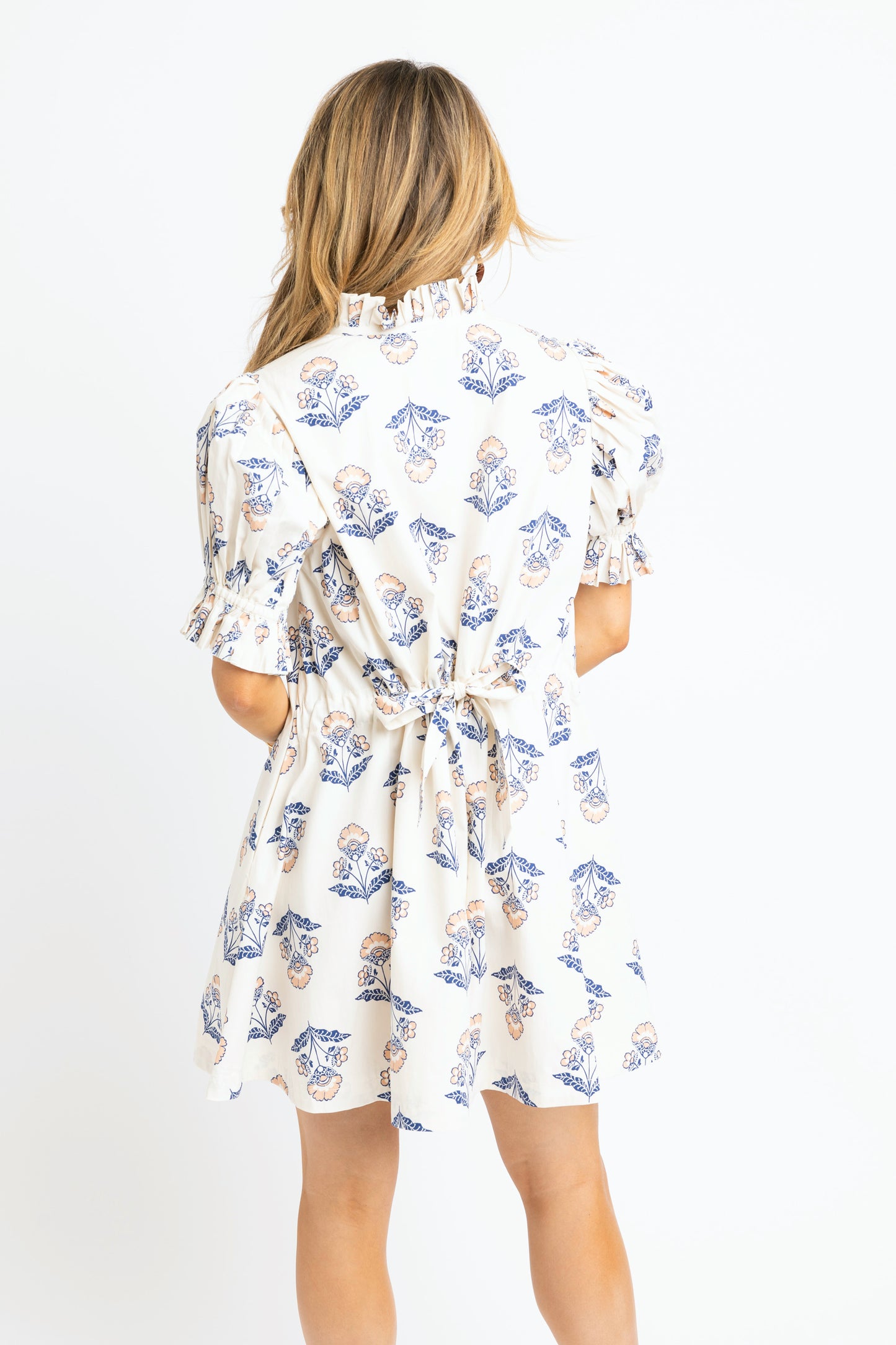 FLORAL FAN SHORT DRESS