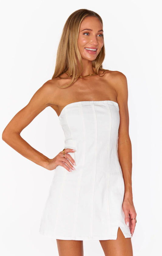 CORONADO CORSET DRESS PEARLY WHITE