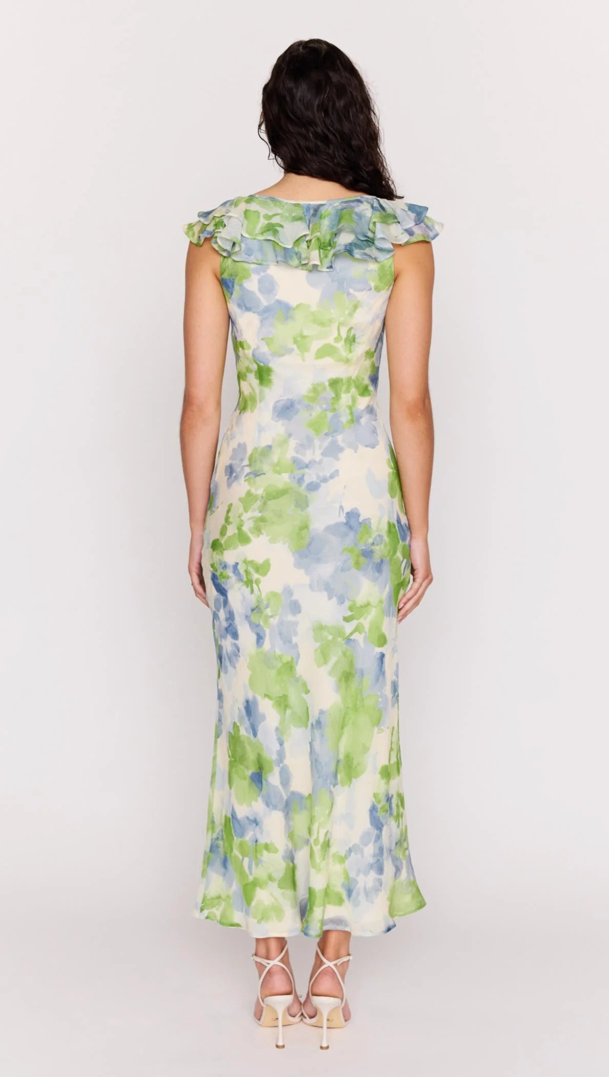 CARRIE RUFFLE MIDI DRESS
