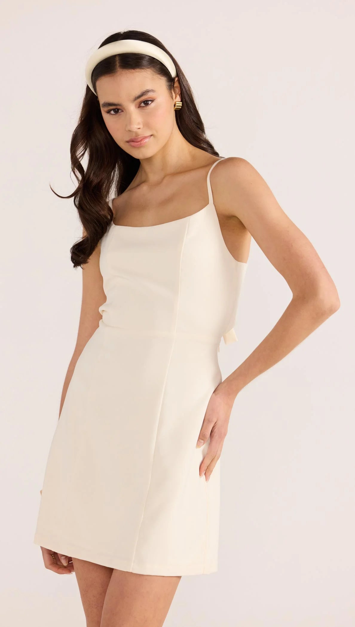Maeve Tie Back Mini Dress L / Ecru Maeve Tie Back Mini Dress L / Ecru