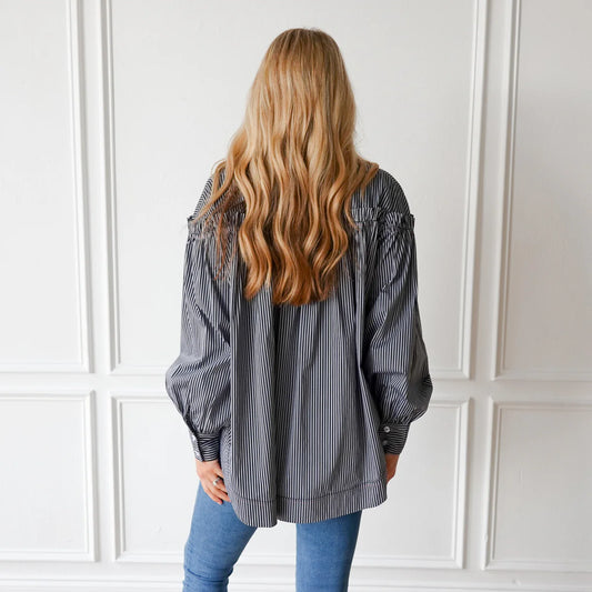 MIRIAM TOP IN BLACK STRIPE