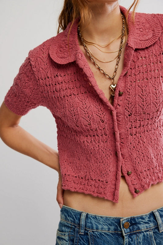 DAYLIGHT CARDIGAN IN FADED ROSE
