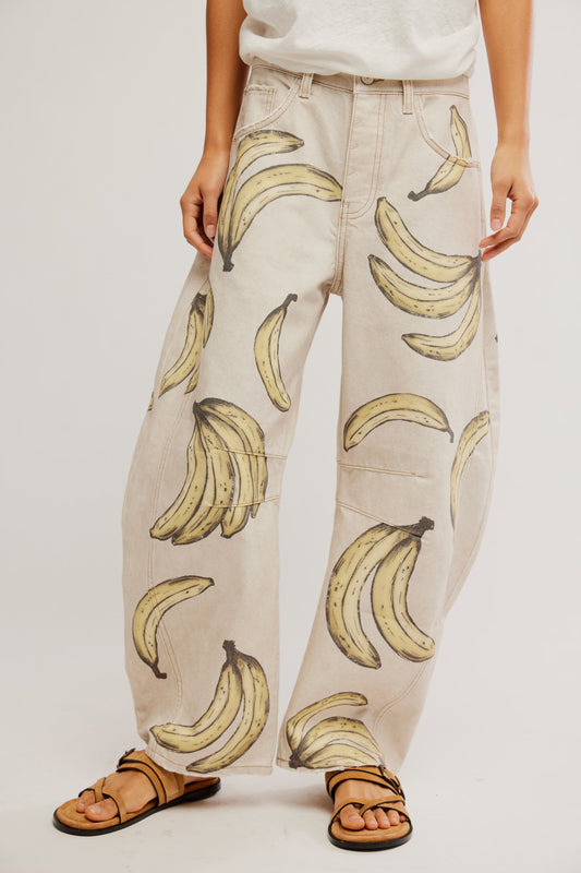 GO BANANAS GOOD LUCK BARREL JEANS
